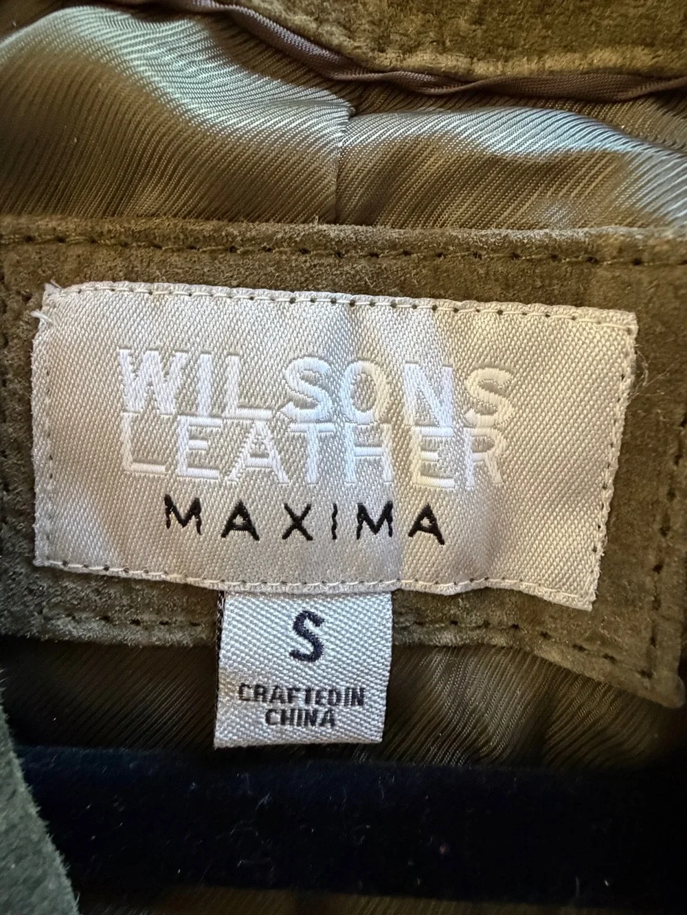 Vintage Wilson’s Leather Dark Olive Green Leather Suede Coat. NTN. Size S - Picture 5 of 12